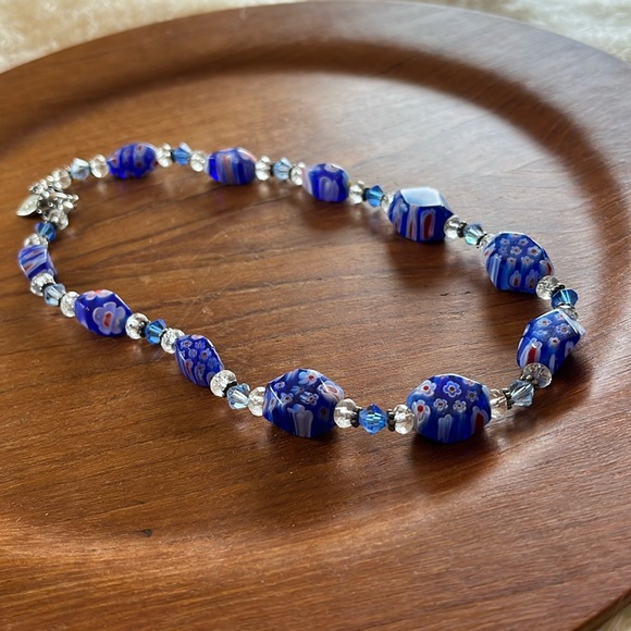 DOL Blue Millefiore Crystal Beaded Necklace - Picture 14 of 15